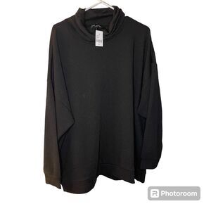 Lane Bryant Top Womens Size 22/24 Black Cowl Neck Long Sleeve NWT Sweater